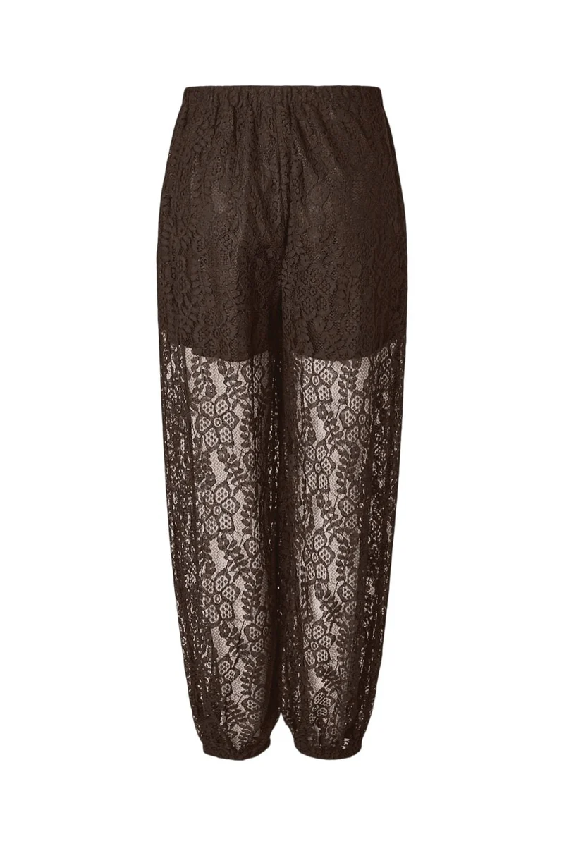 Pieces - Pcaline Balloon Lace Pants - 5117740 Hot Fudge