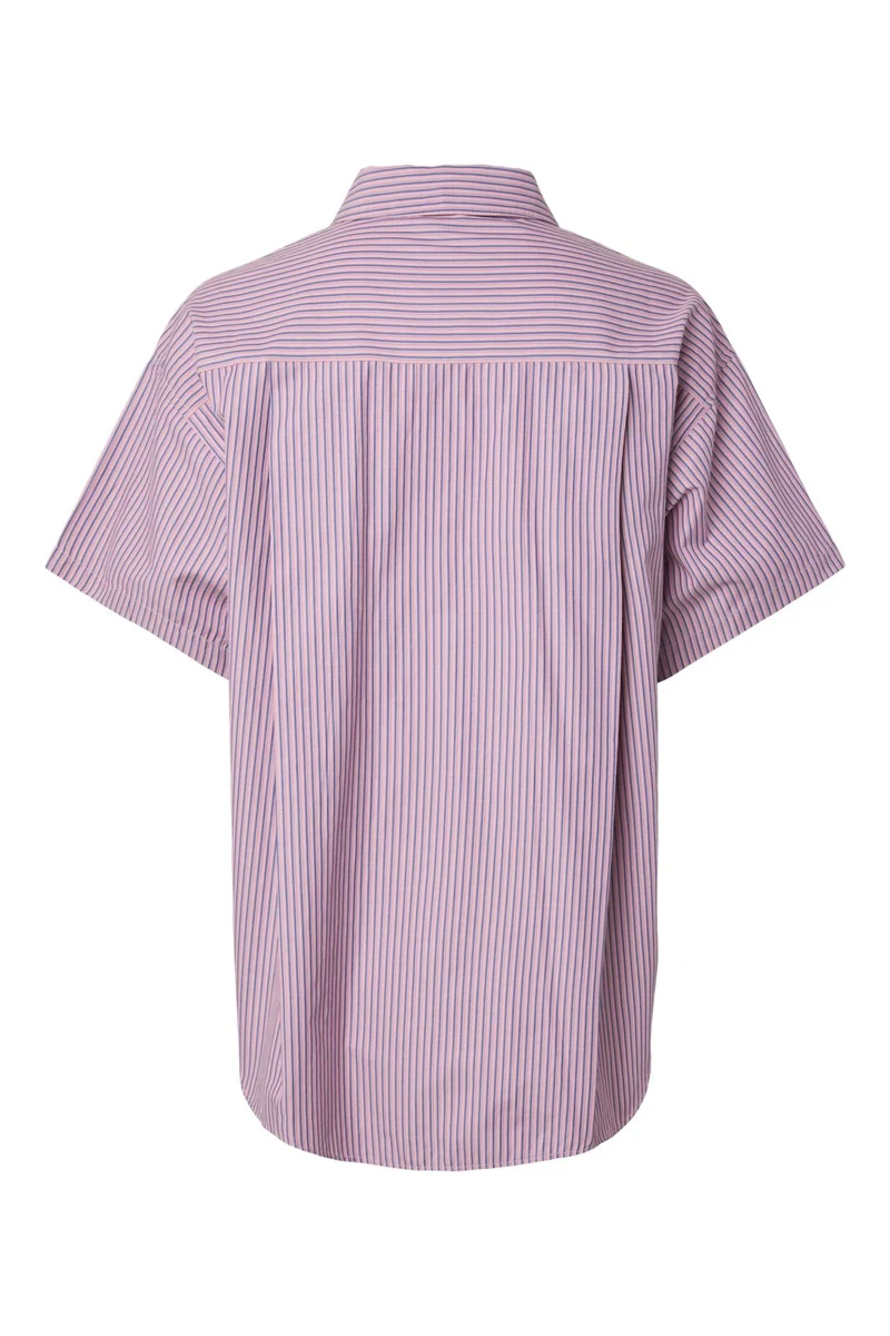 Pieces - Pcemmy Ss Loose Shirt - 4866441 Fuchsia Pink Blue