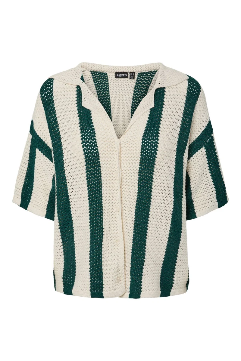 Pieces - Pckenzie Ss Shirt - 4930387 Eggnog Fores Biome