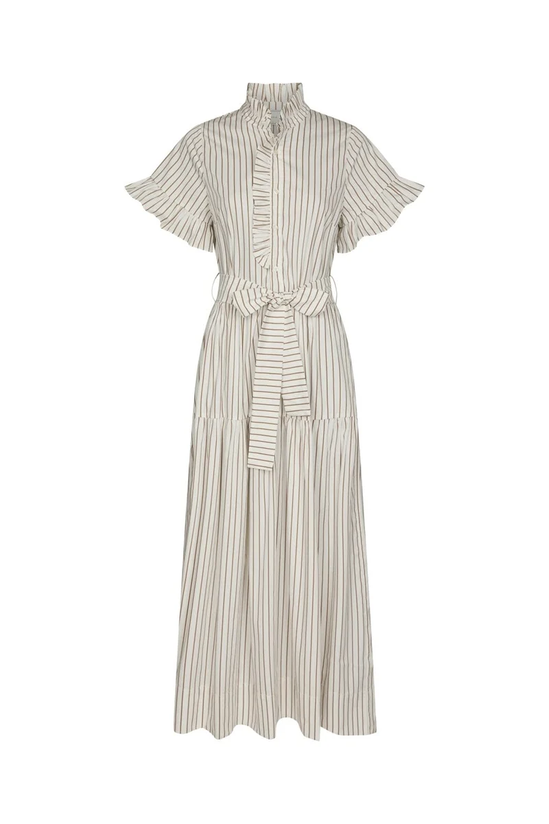 Neo Noir - Nellie Wide Stripe Dress 168228 - 124 - Ivory
