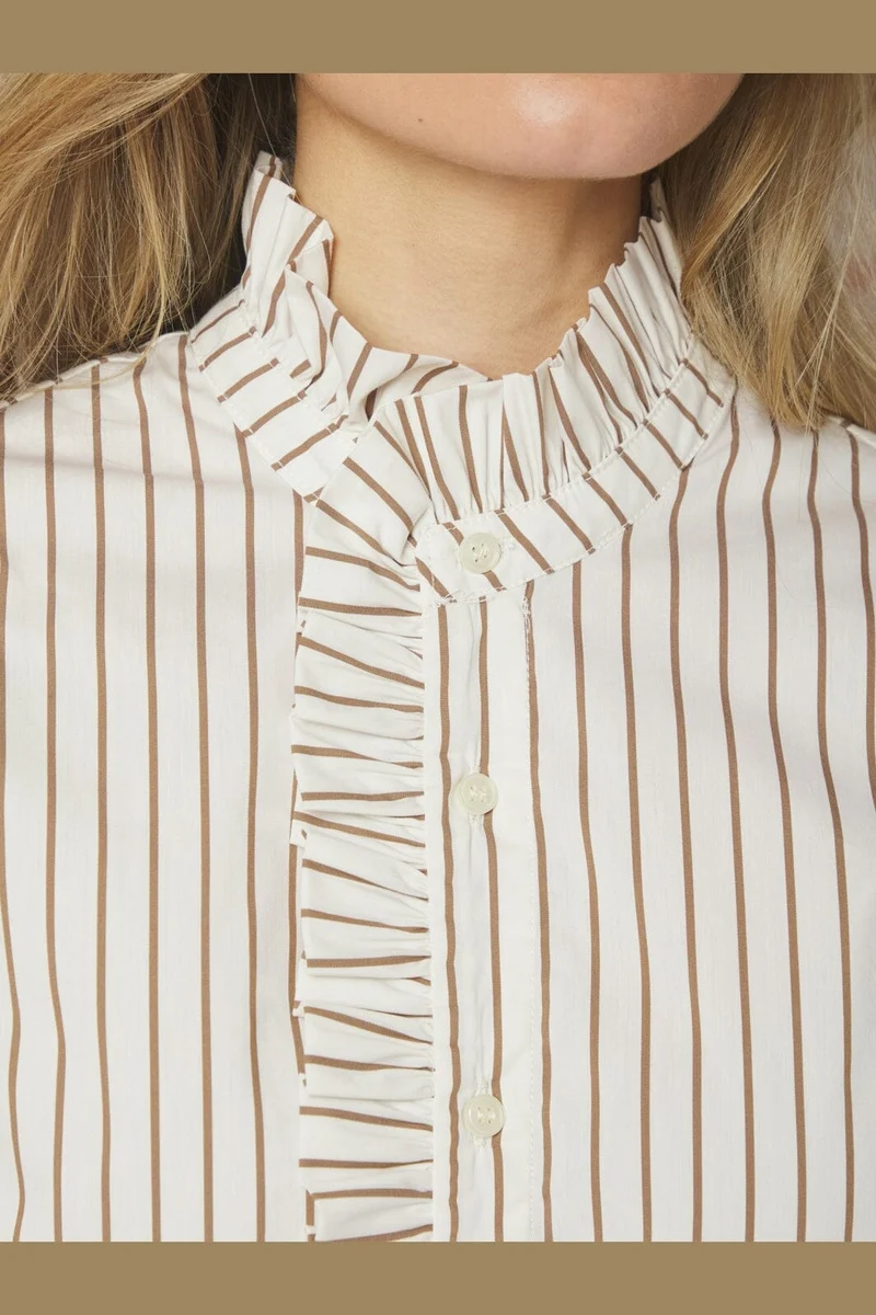 Neo Noir - Nellie Wide Stripe Dress 168228 - 124 - Ivory