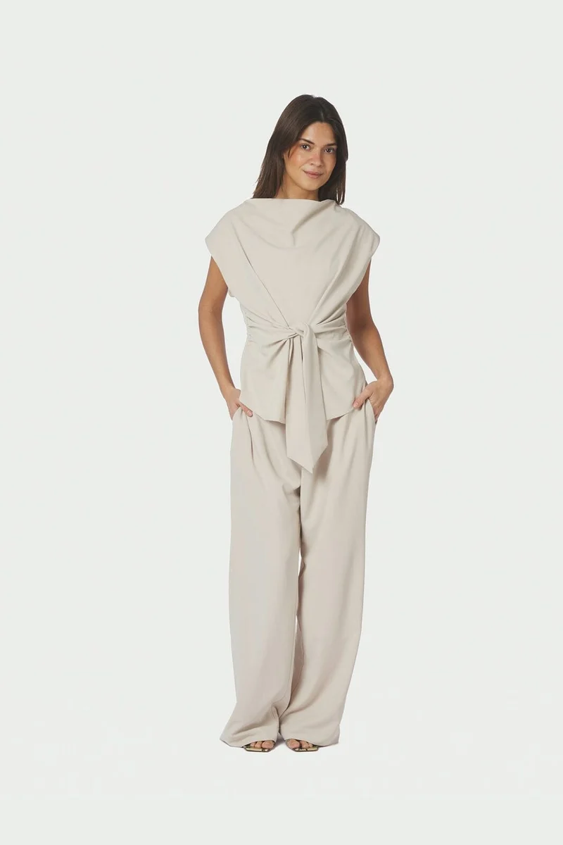 Neo Noir - Lunet Crepe Pants 168084 - 124 - Ivory