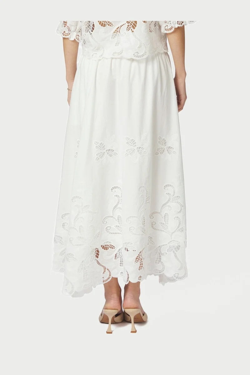 Neo Noir - Yara Long Emb Skirt 168438 - 120 - White