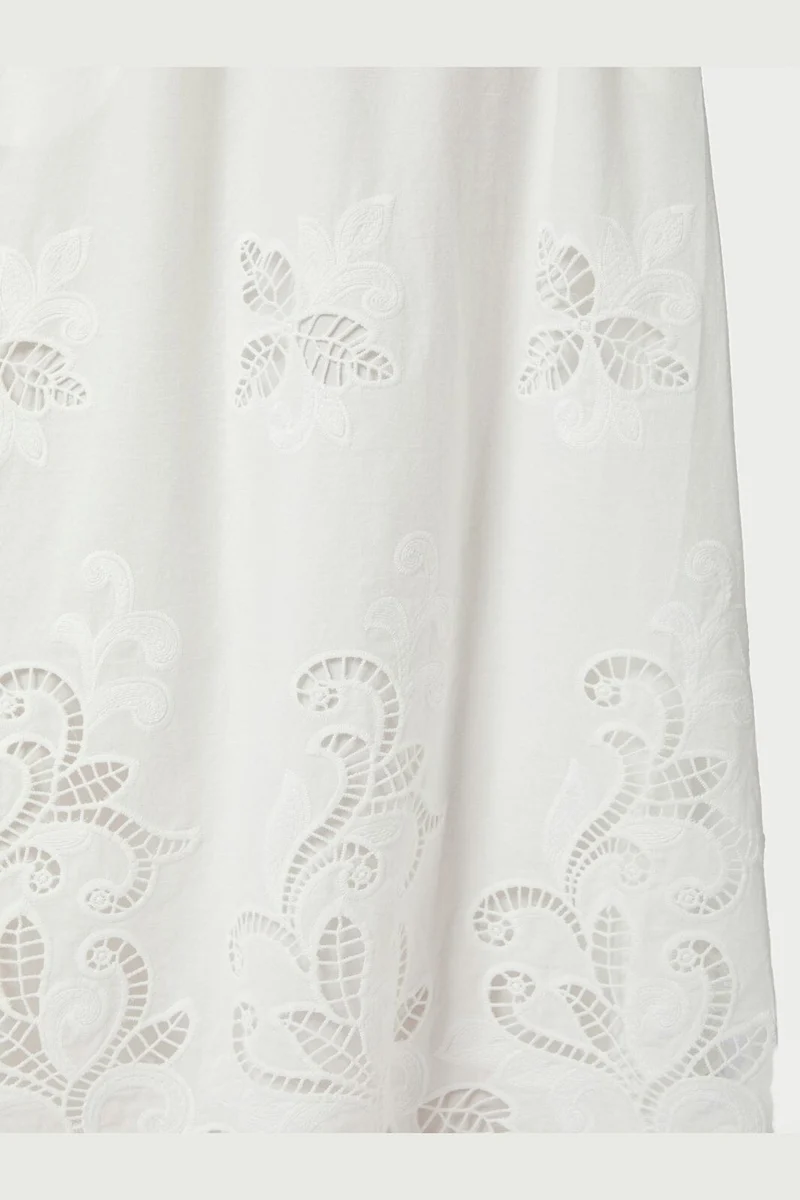 Neo Noir - Yara Long Emb Skirt 168438 - 120 - White