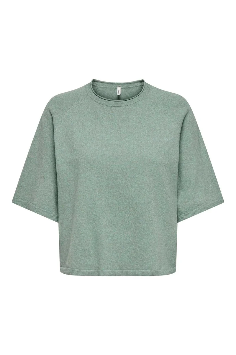 Only - Onlloyal 2/4 O-Neck Knt - 4979626 Chinois Green Melange