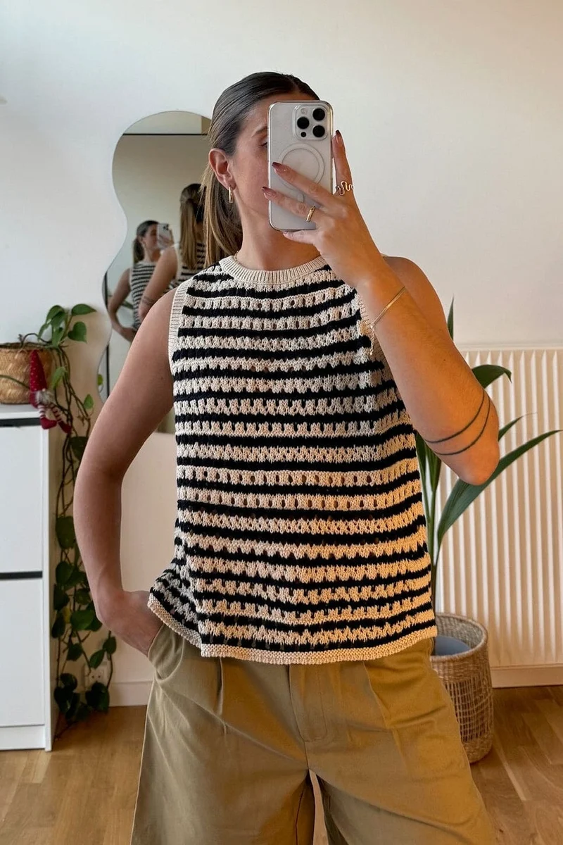 Modström - Vestermd Stripe Top 59055 - 11516 - Navy Summer Sand