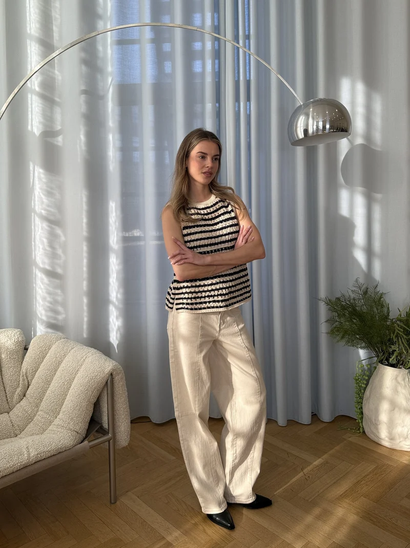 Modström - Vestermd Stripe Top 59055 - 11516 - Navy Summer Sand