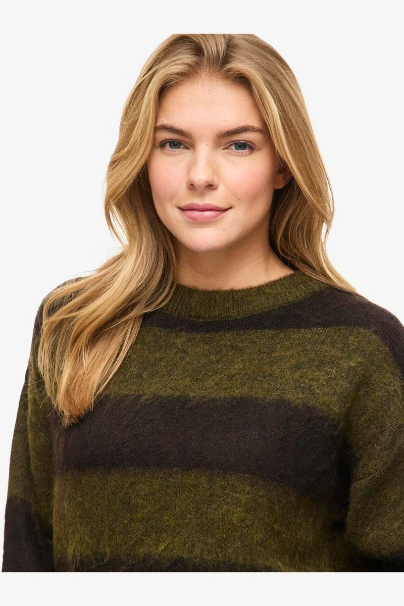 Noisy May - Nmsoff L/S O-Neck Knit - 5149942 Avocado Chocolate Brown
