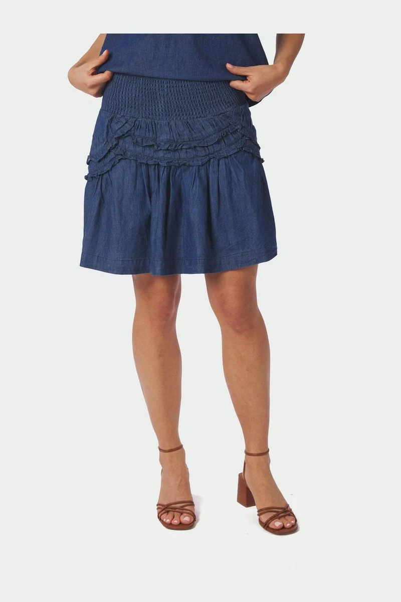 Neo Noir - Maliah Denim Skirt 168896 - 140 - Blue