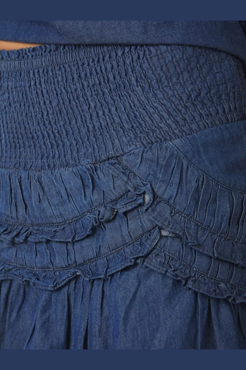 Neo Noir - Maliah Denim Skirt 168896 - 140 - Blue