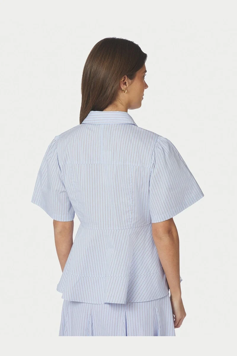 Neo Noir - Janelle Stripe Shirt 168838 - 417 - Blue/Brown Stripe