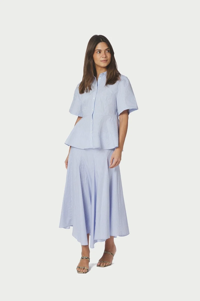 Neo Noir - Isabet Stripe Skirt 168596 - 375 - Blue Stripe