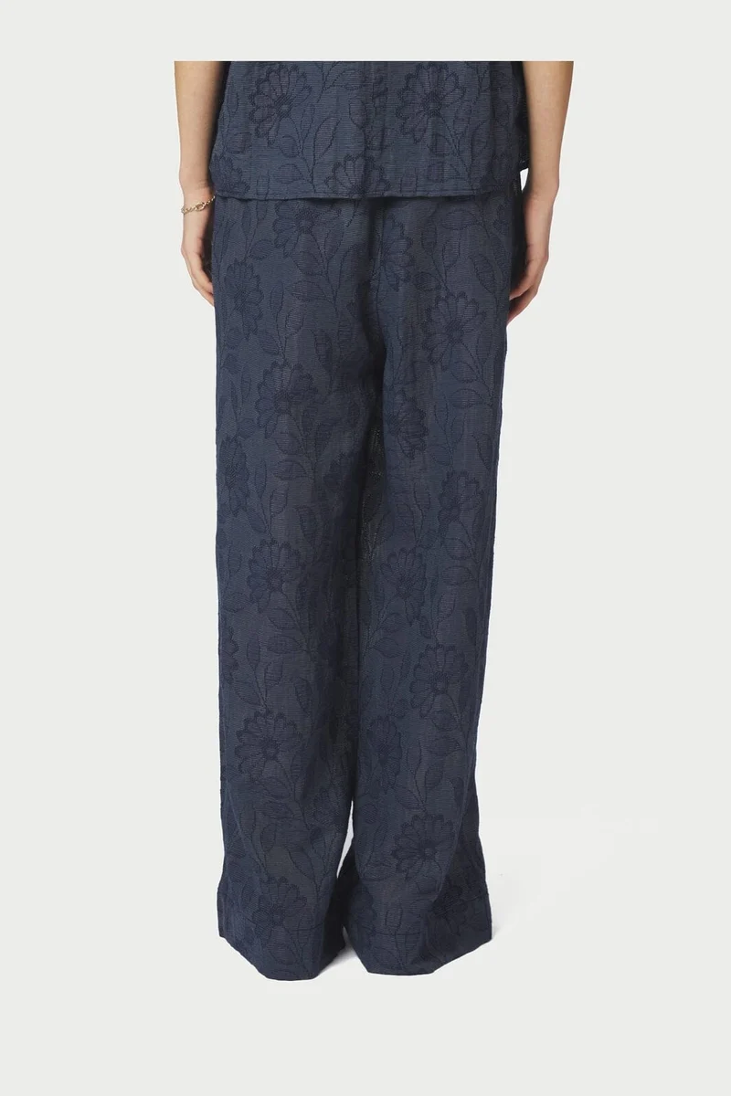 Neo Noir - Heifa Flower Stripe Pants 168495 - 534 - Dark Blue