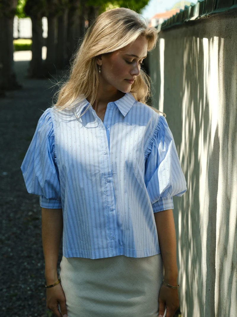 Neo Noir - Etta Stripe Stone Shirt 168625 - 145 - Light Blue
