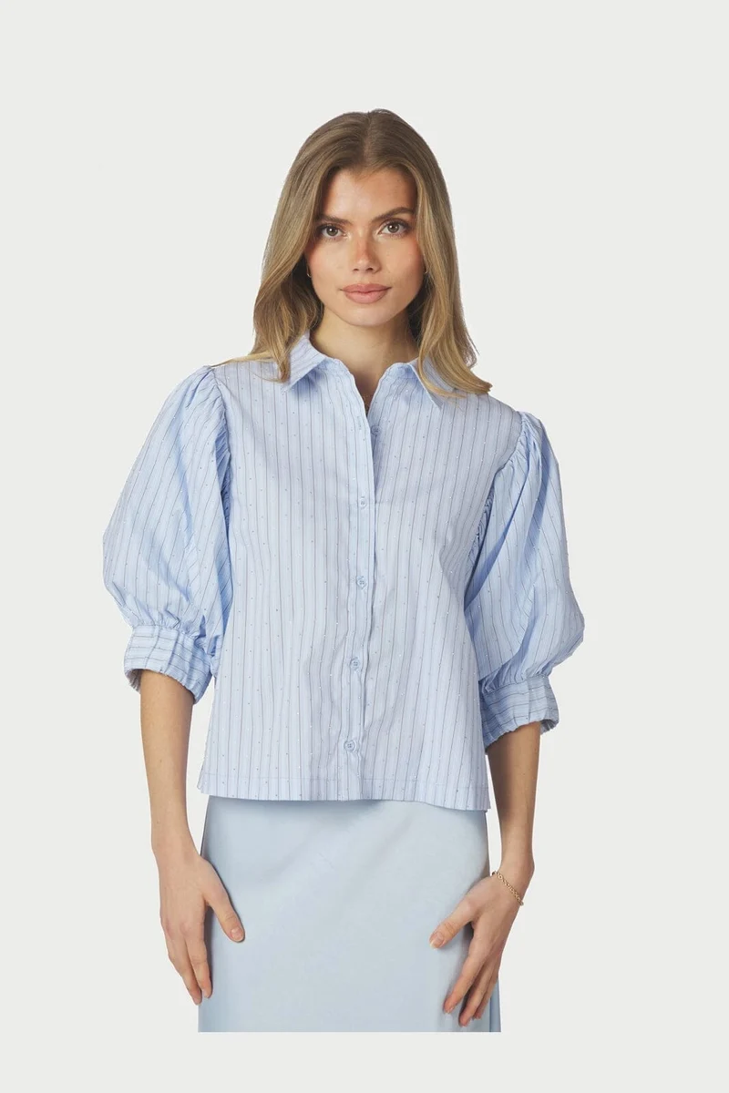 Neo Noir - Etta Stripe Stone Shirt 168625 - 145 - Light Blue