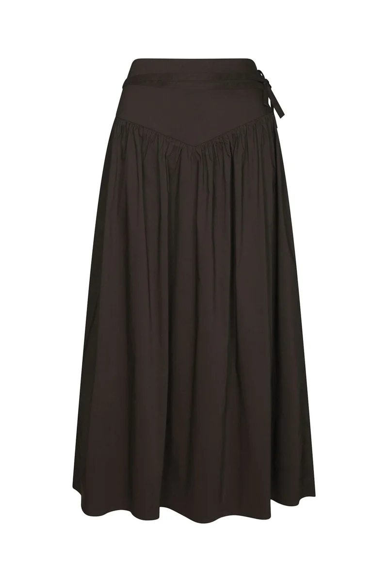 Neo Noir - Anais Poplin Skirt 168516 - 584 - Chocolate Brown