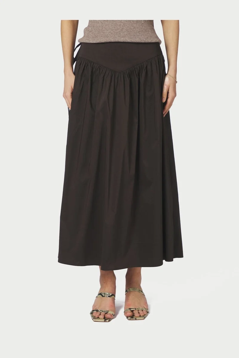 Neo Noir - Anais Poplin Skirt 168516 - 584 - Chocolate Brown