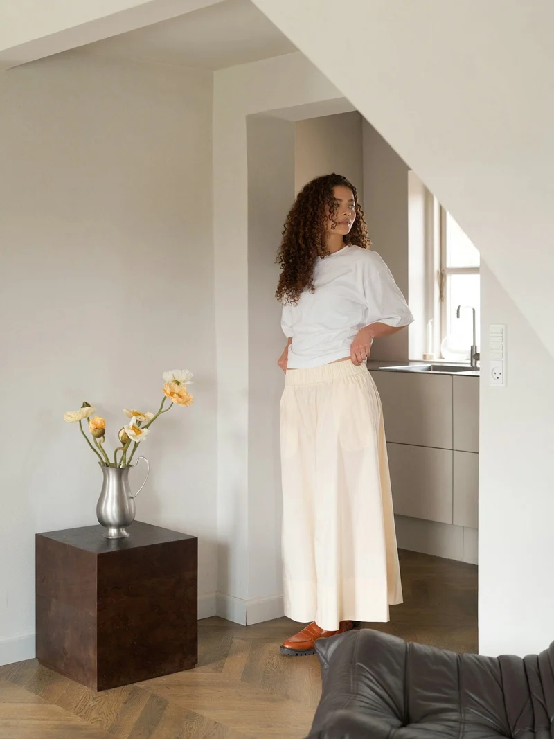 Neo Noir - Yara Long Poplin Skirt 163076 - 416 - Butter Yellow