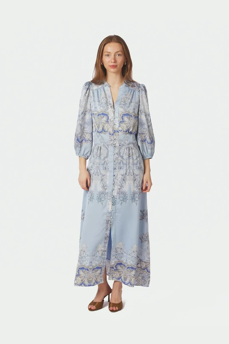 Neo Noir - Stellar Artist Paisley Dress 165339 - 145 - Light Blue