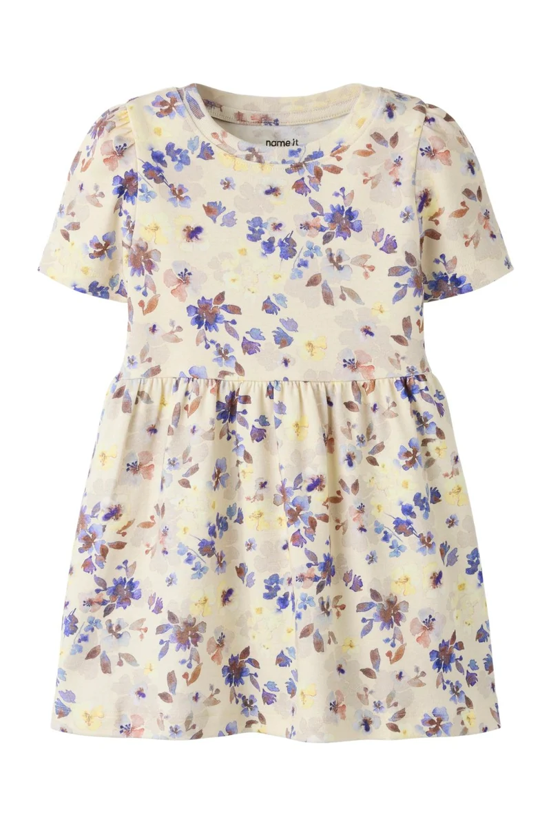 Name It - Nmfflora Ss Dress - 5102562 Almond Milk