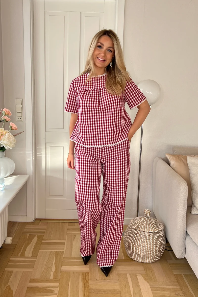 Dear Molly - Milk Top 164240B - Bordeaux And White