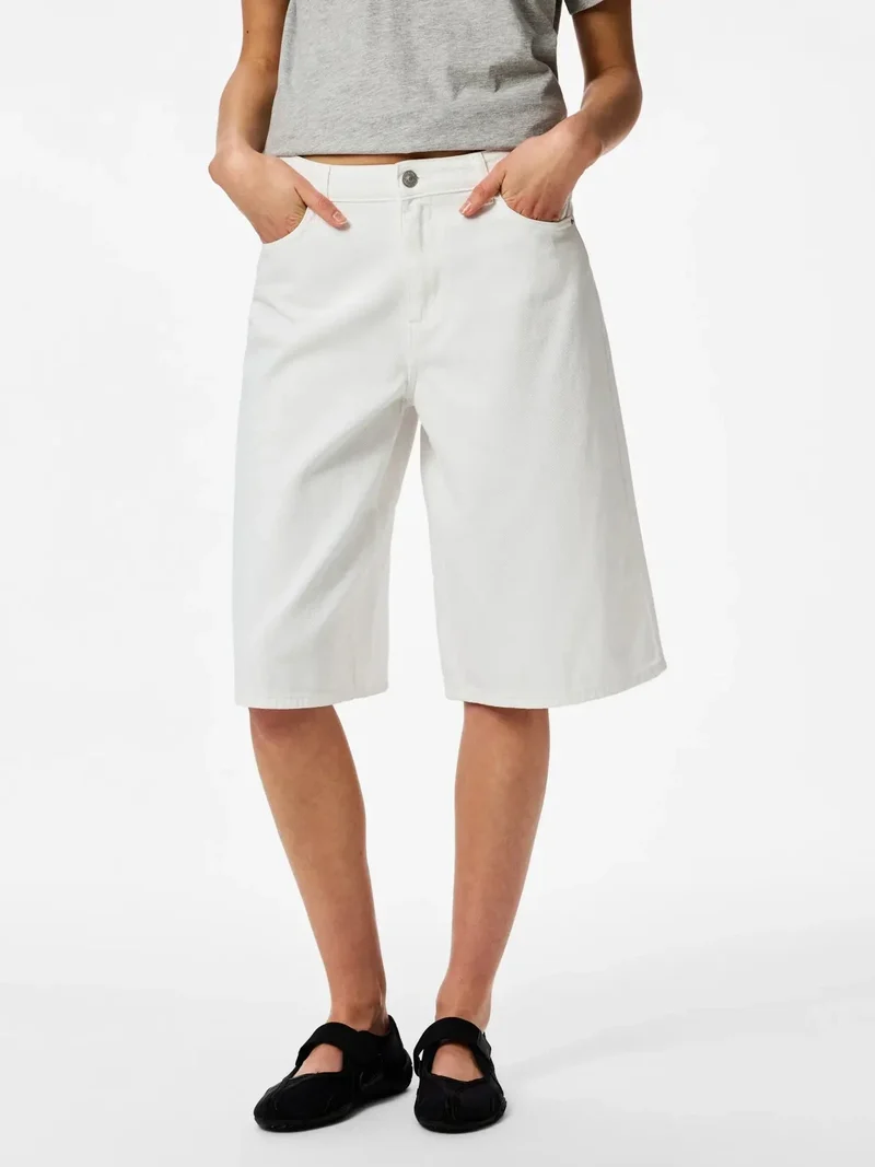 Pieces - Pcsky Denim Jorts - 4992539 Bright White