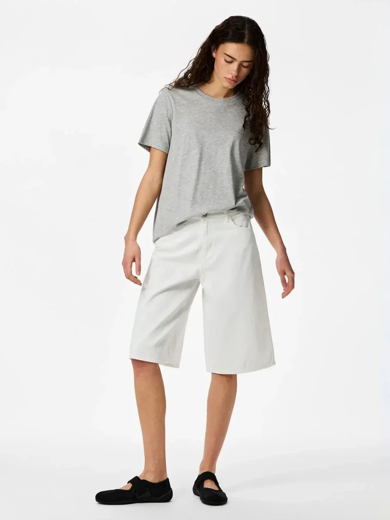 Pieces - Pcsky Denim Jorts - 4992539 Bright White