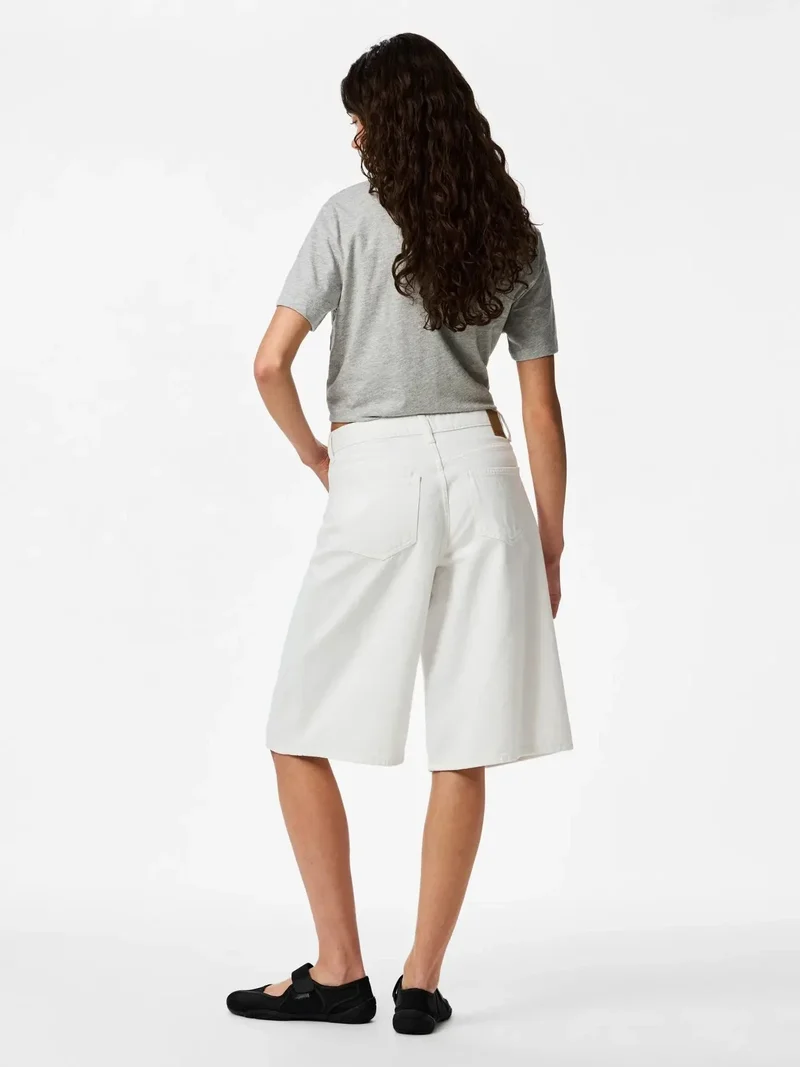 Pieces - Pcsky Denim Jorts - 4992539 Bright White