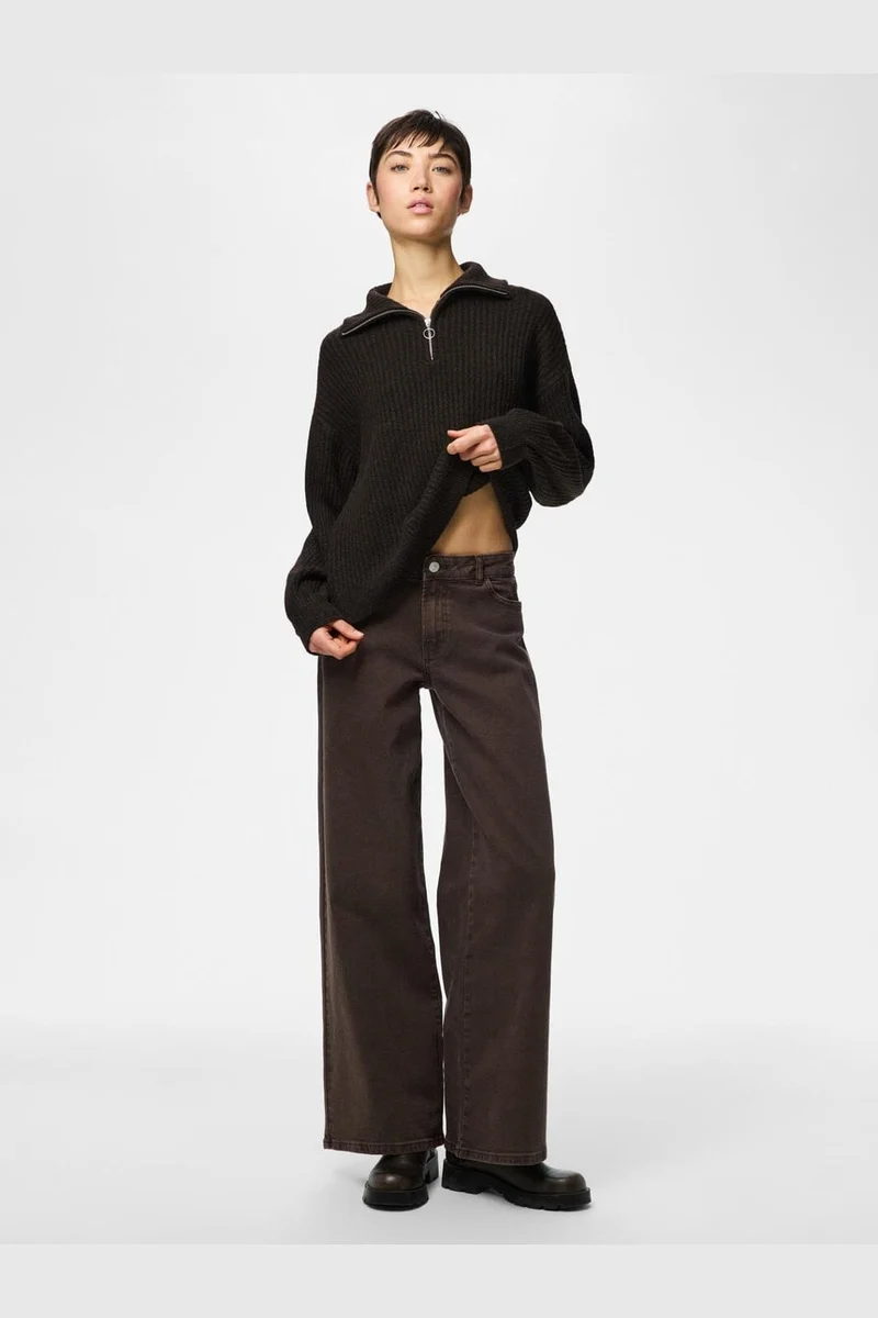 Pieces - Pcsilly Ls Half Zip Knit - 5099226 Delicioso Melange