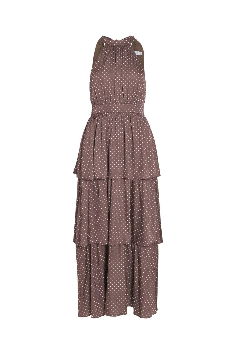 Vila - Vikimmie Halterneck Ankle Dress/Dc/Ka - 4999019 Shaved Chocolate Dots