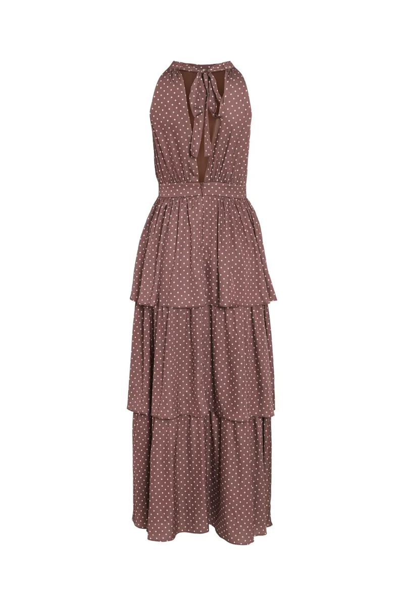 Vila - Vikimmie Halterneck Ankle Dress/Dc/Ka - 4999019 Shaved Chocolate Dots