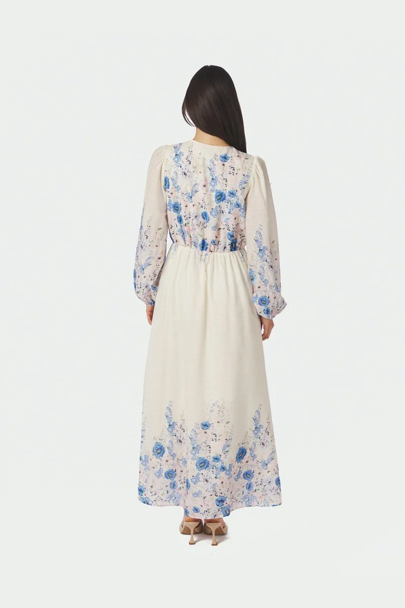 Neo Noir - Silfi Flower Print Dress 164828 - 140 - Blue
