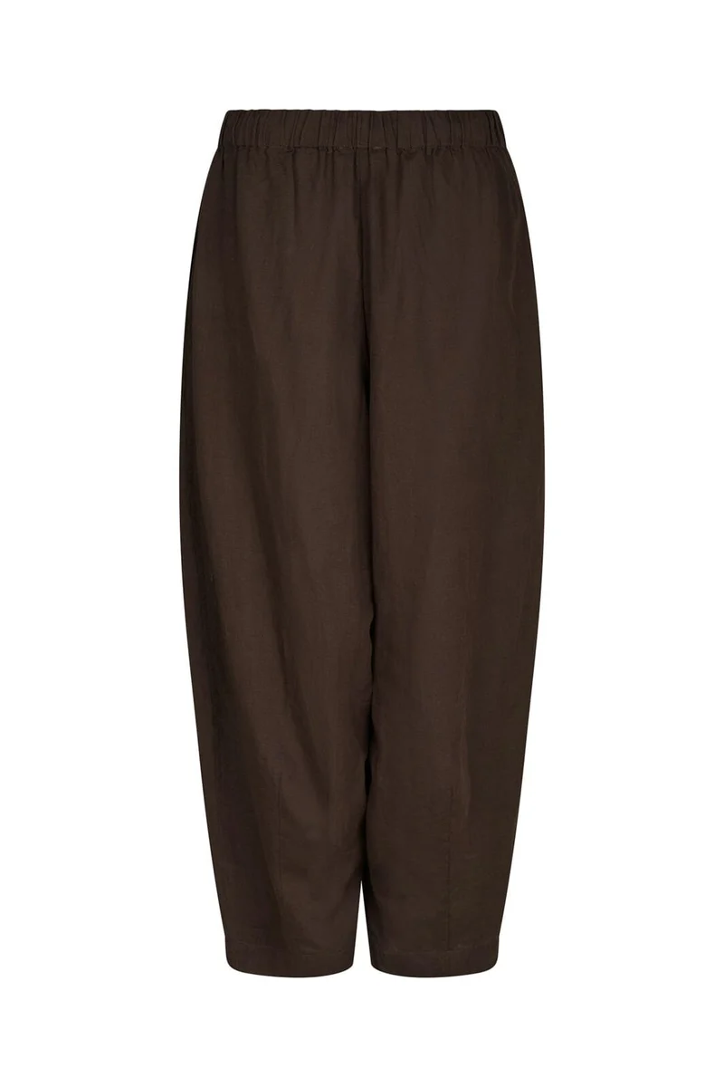 Neo Noir - Prina Linen Pants 167438 - 676 - Dark Brown