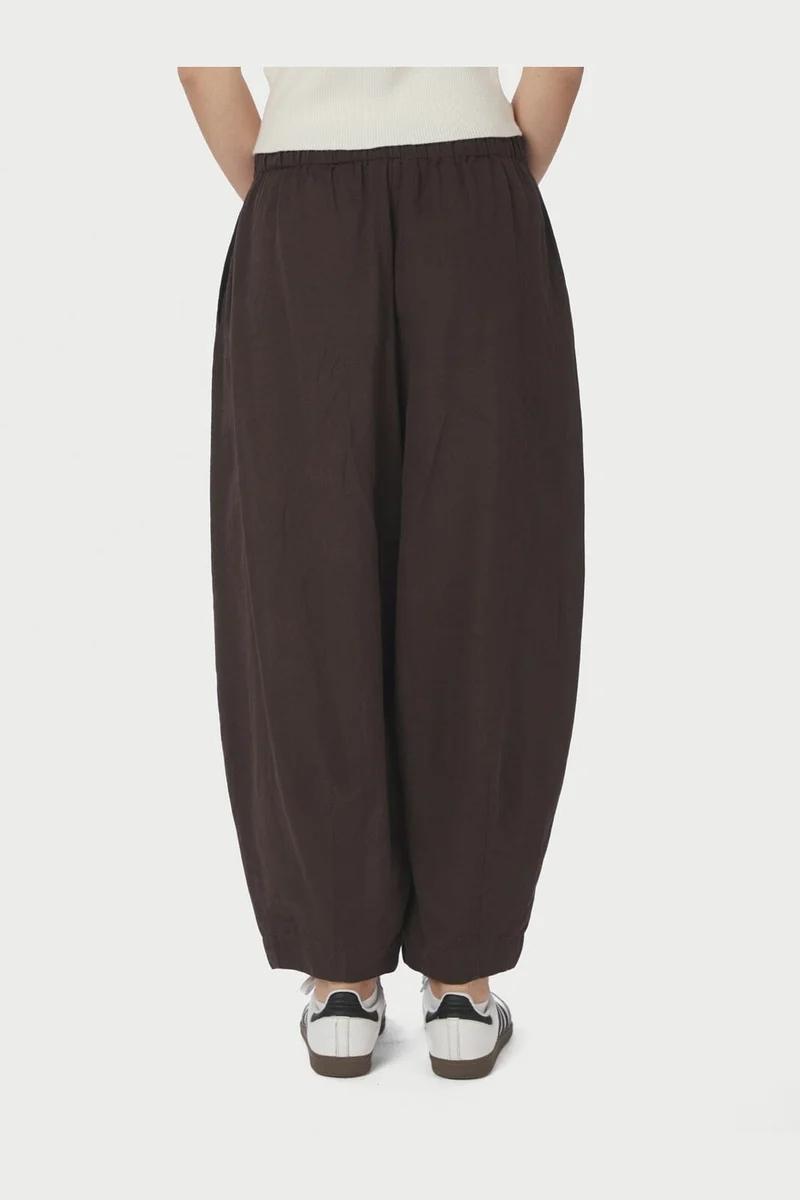 Neo Noir - Prina Linen Pants 167438 - 676 - Dark Brown