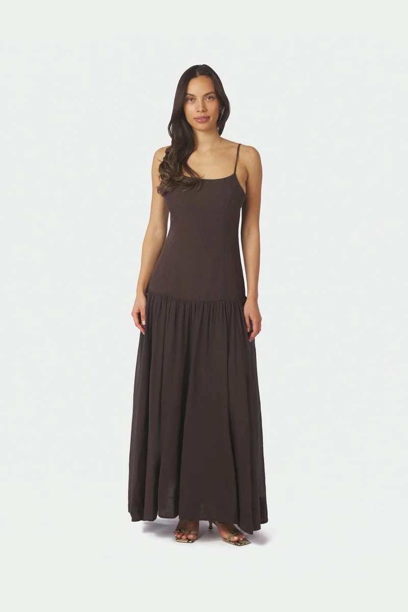 Neo Noir - Jackie S Voile Dress 165731 - 676 - Dark Brown