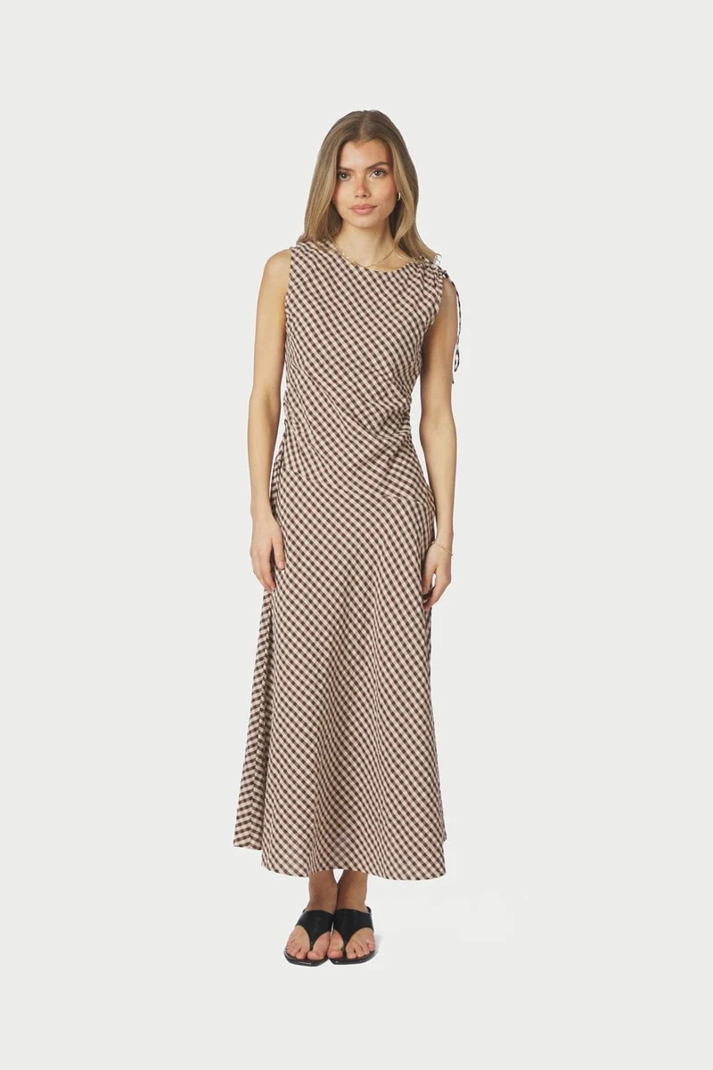 Neo Noir - Saxton Check Dress 167962 - 210 - Brown