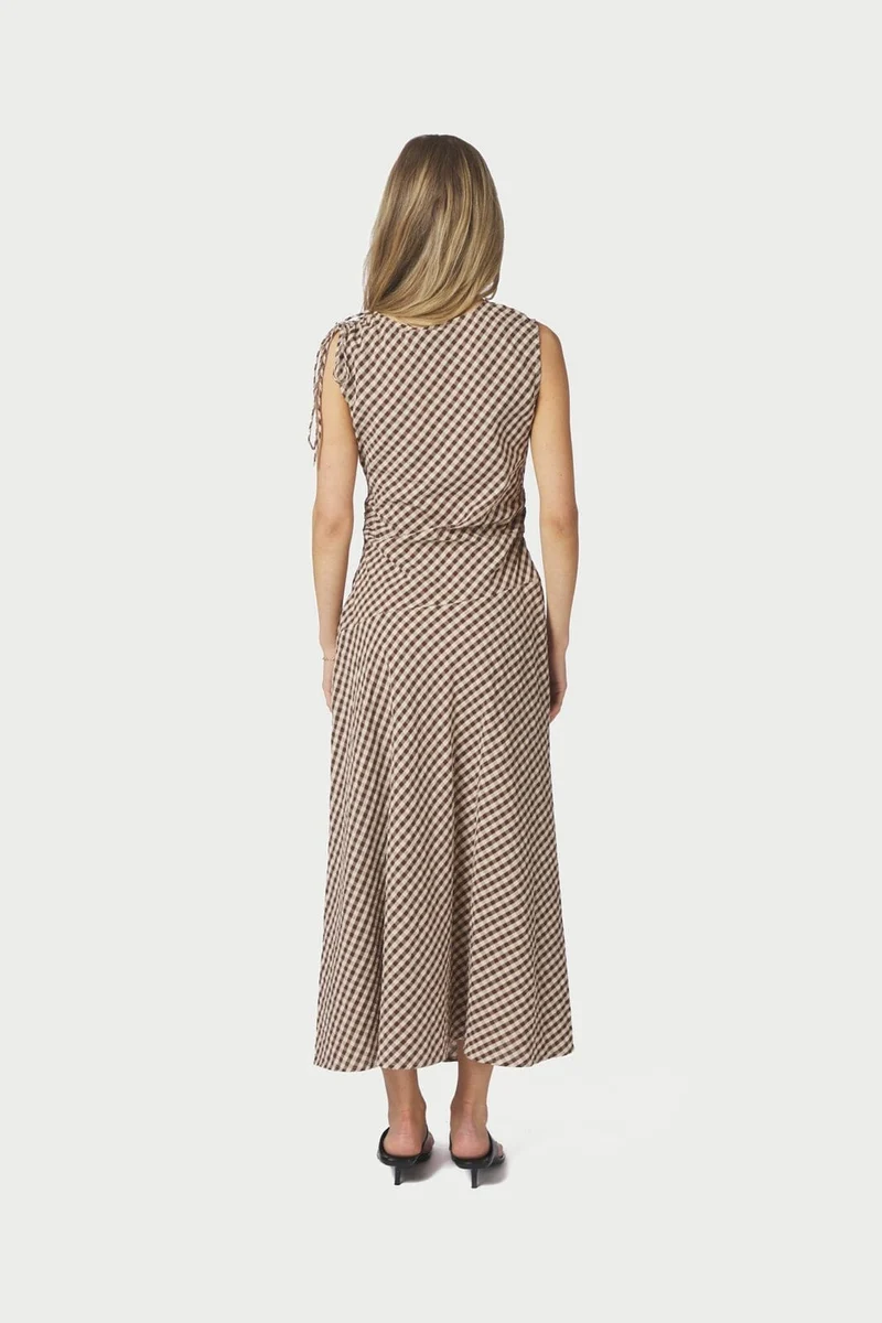 Neo Noir - Saxton Check Dress 167962 - 210 - Brown