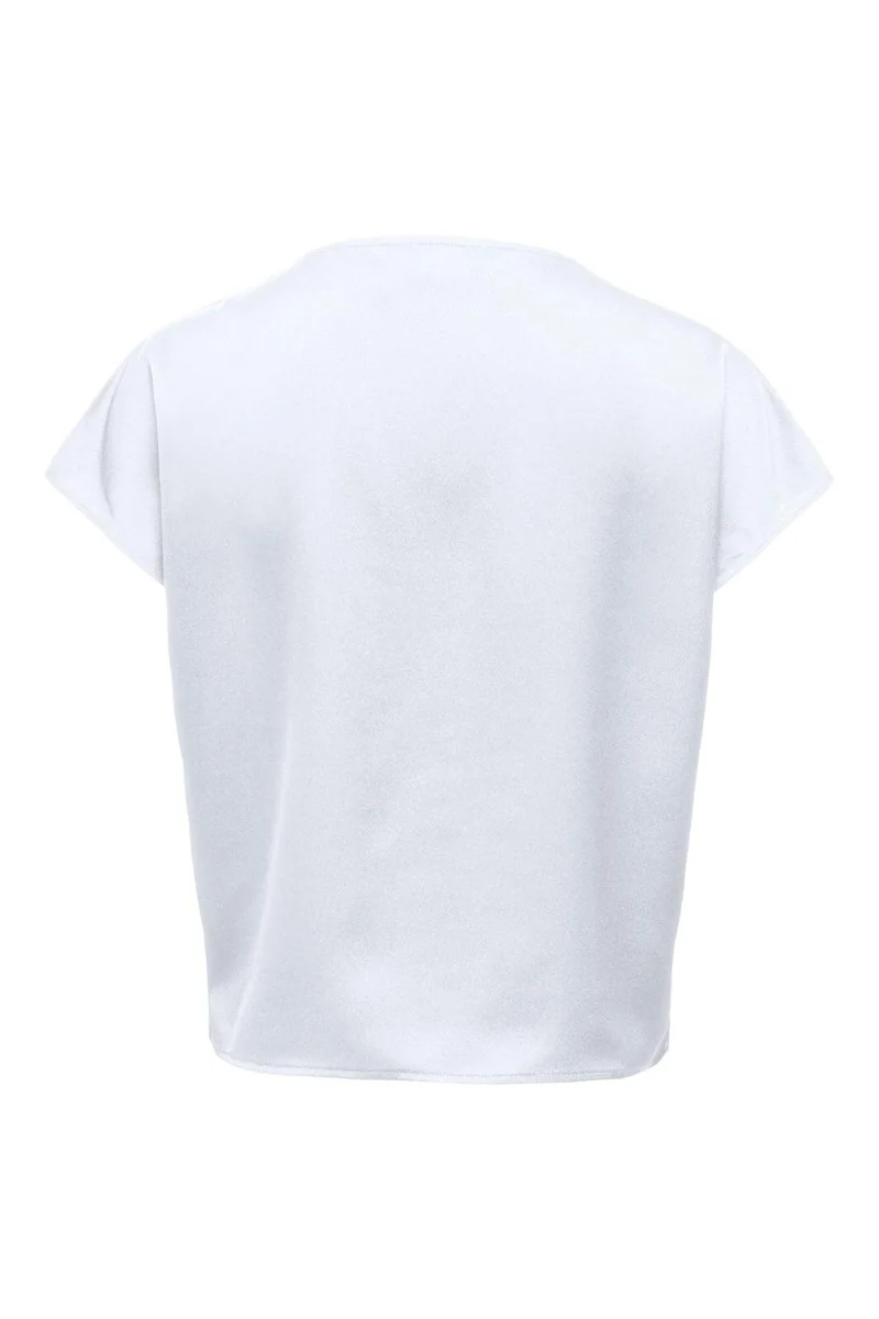 Only - Onlfaraya S/L Button Lace Satin Top - 5083486 Bright White