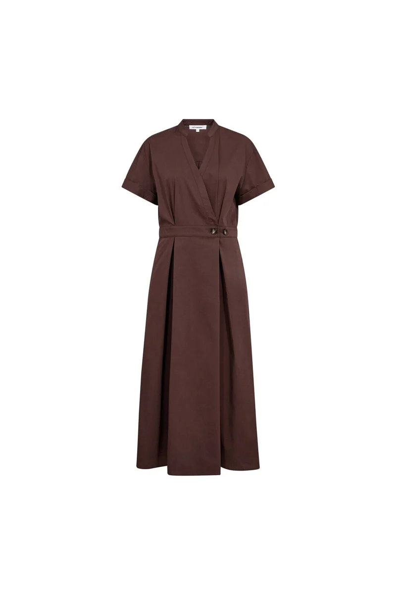 Co´Couture - Elaracc Wrap Ss Dress 46112 - 145 - Dark Brown