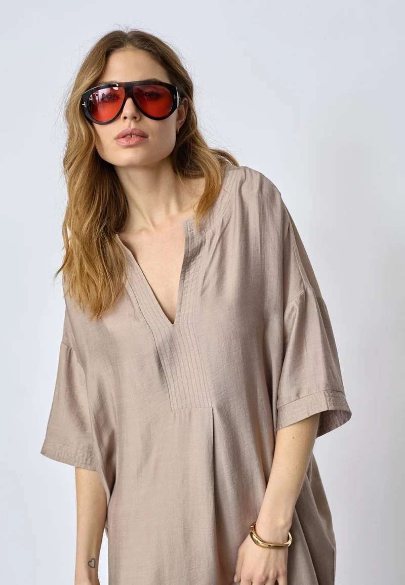 Co´Couture - Heracc Tunic V-Dress 46103 - 154 - Walnut