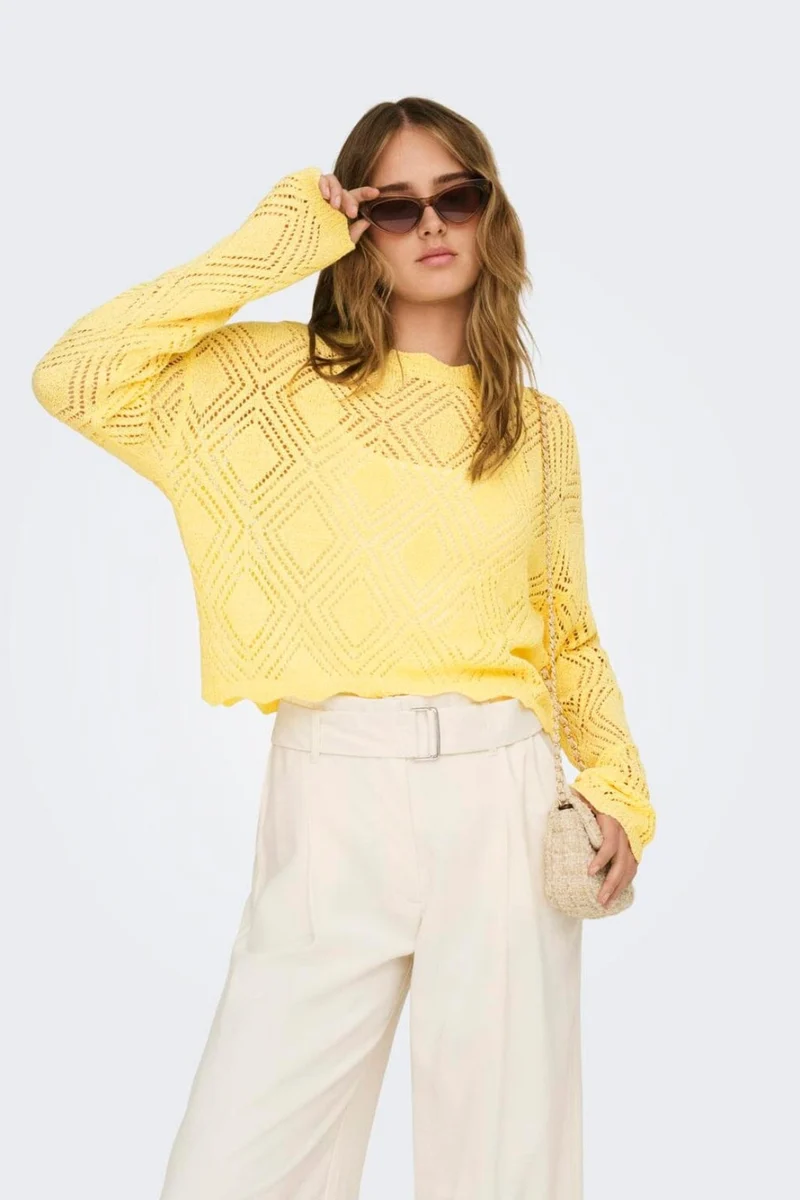 Only - Onlpamela Ls Struct Pullover Cc Knt - 4901687 Sunlight