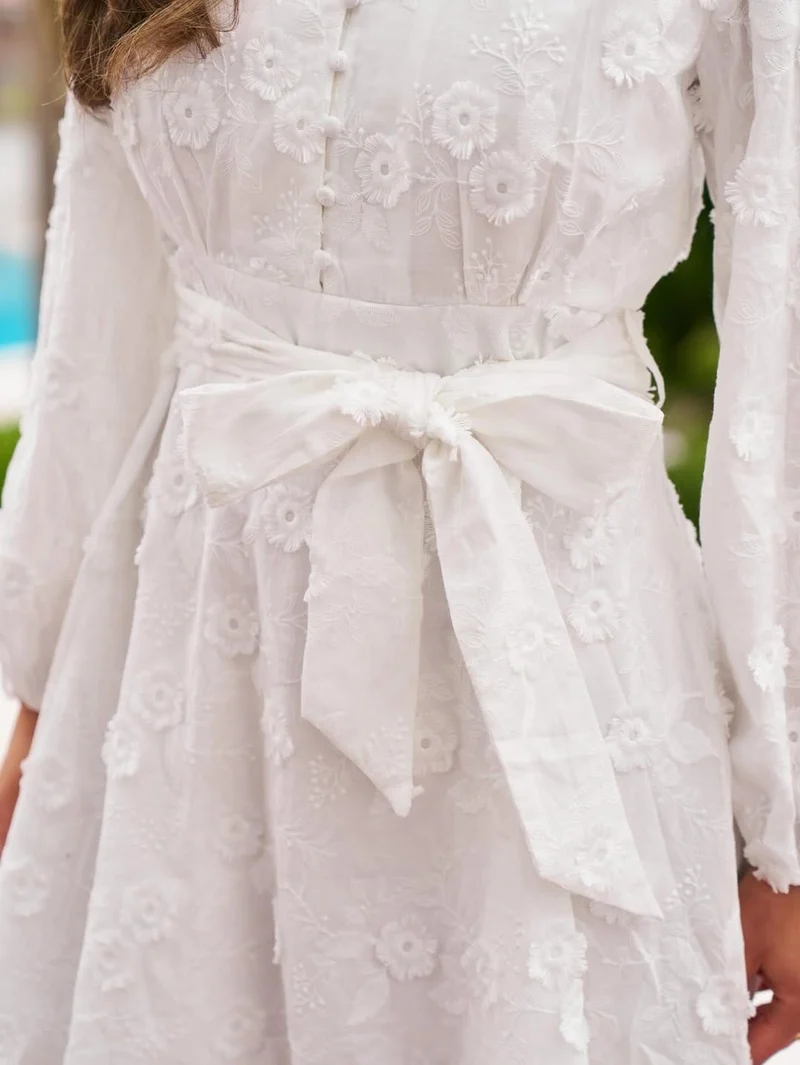 Neo Noir - Monnie Embroidery Dress 167899 - 120 - White