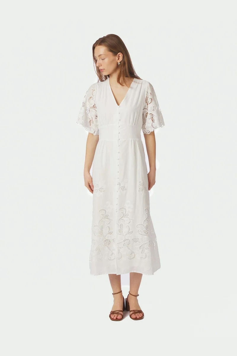 Neo Noir - Lunette Emb Dress 167819 - 120 - White