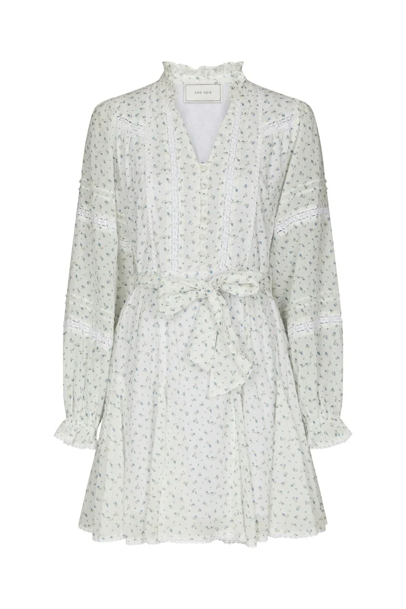 Neo Noir - Birgitte Print Flower Dress 168731 - 121 - Off White