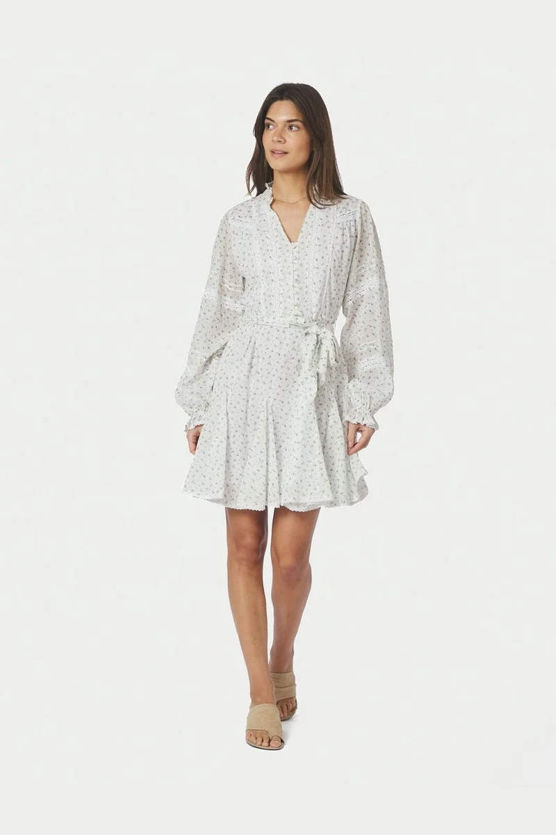 Neo Noir - Birgitte Print Flower Dress 168731 - 121 - Off White