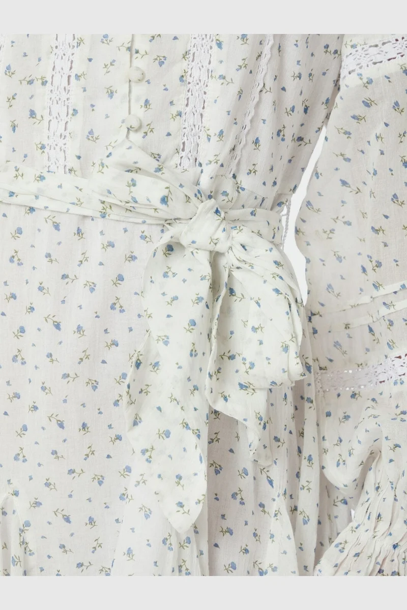 Neo Noir - Birgitte Print Flower Dress 168731 - 121 - Off White
