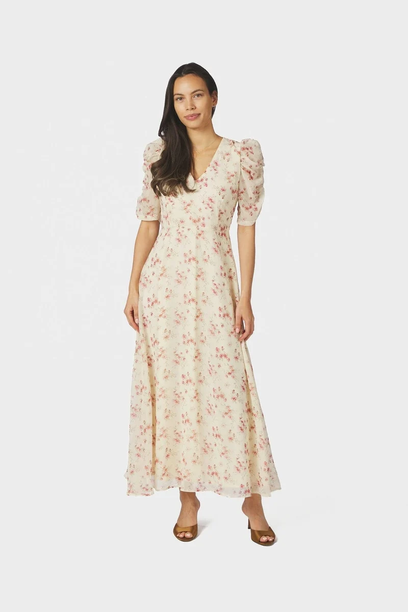 Neo Noir - Vira Floral Dress 169209 - 122 - Creme