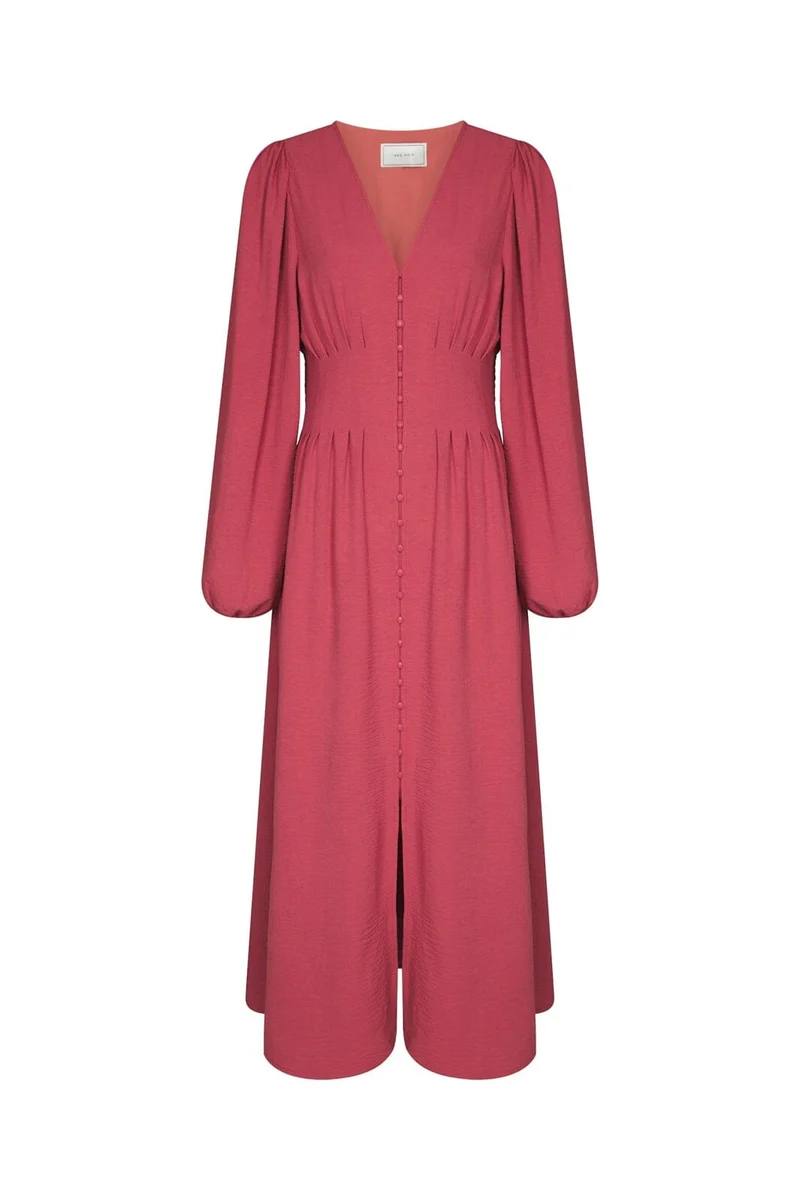 Neo Noir - Annelie Solid Crepe Dress 169135 - 430 - Cherry Pink