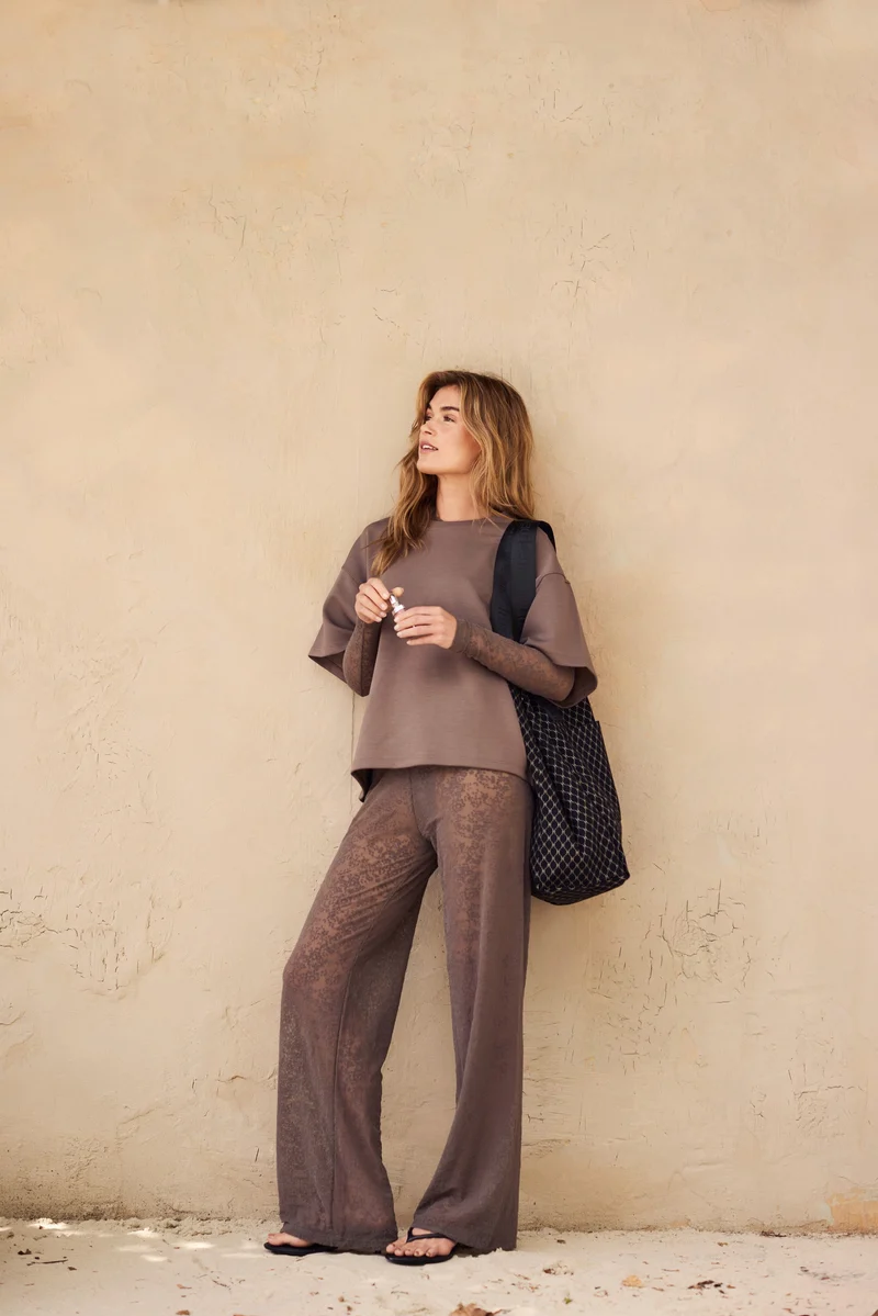 Hype The Detail - Lace Pant 852-21 - 2 - Brun
