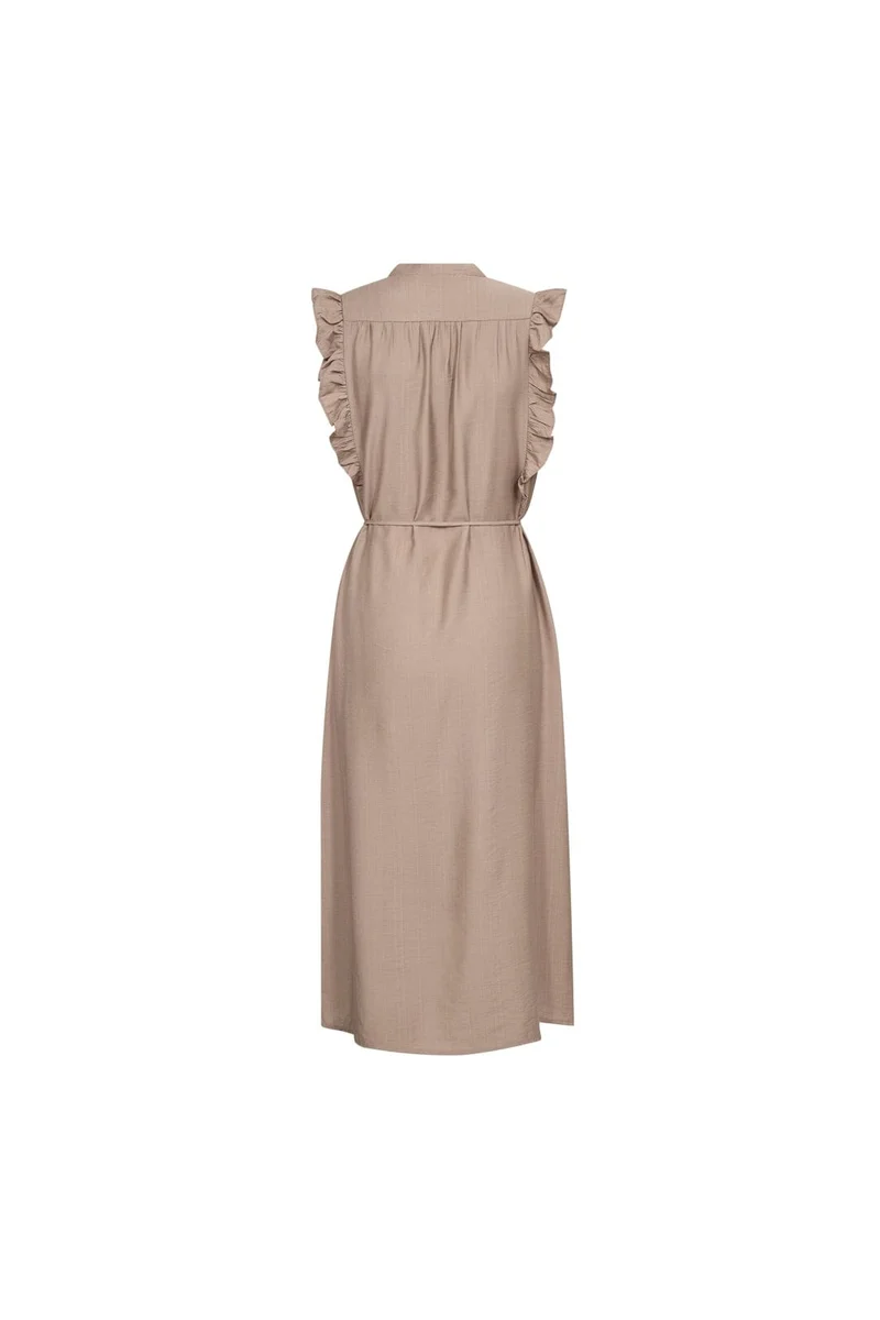 Co´Couture - Heracc Frill Ss V-Dress 46096 - 154 - Walnut